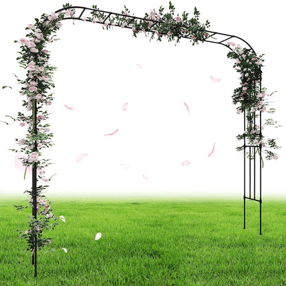 Garden Arch Arbor Trellis, 126" L x 94.5" H, Metal Archway for Climbing Plants Outdoor, Wide Sturdy Garden Arch for Lawn, Party, Ceremony Wedding Decoration