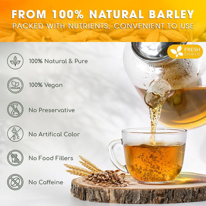 FreshDrinkUS Premium 120 Barley Tea Bags, 100% Natural & Pure. Loose Barley Herbal Tea. Made with Natural Material Tea Bags. No Sugar, No Caffeine, No Gluten, Vegan