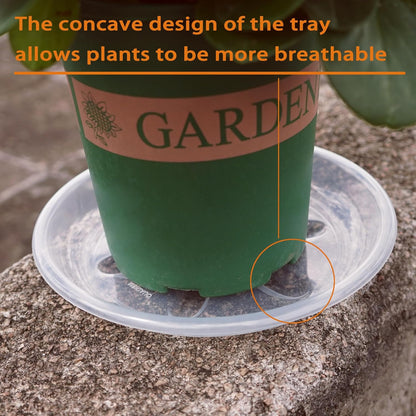 6 Pack of Plant Saucer 10 inch, Heavy Duty Clear Plastic Plant Trays, Plant Pot Saucers, Plant Water Tray for Planters