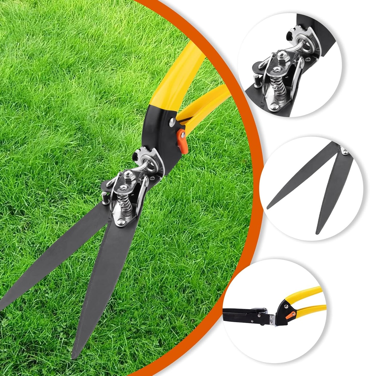 Upgraded Grass Shears, Grass Trimming Shears, Hand Grass Clippers, Gardening Scissors for Garden, Lawn Edges
