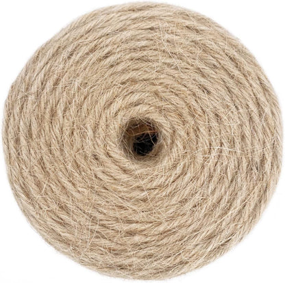 500FT Jute Twine Rope 3mm Natural Thick Garden Twine String Heavy Duty for Gardening Bundling Crafts Arts Gift Wrapping Packing Material Wedding Christmas Decoration Bulk