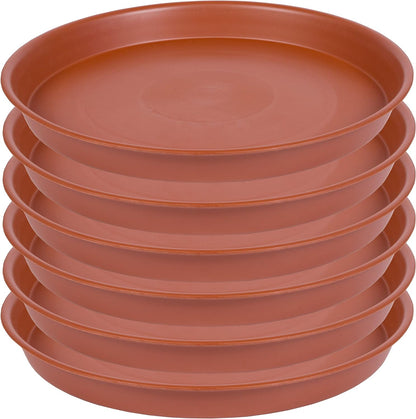 6 Pack of 4 inch Plant Saucer, Heavy Duty Plastic Plant Water Tray 4 inch Round, Pebble Tray, Plant Saucers for Indoors, Plant Dishes Saucer for Planter 3"/4" (4 inch, Terracotta)