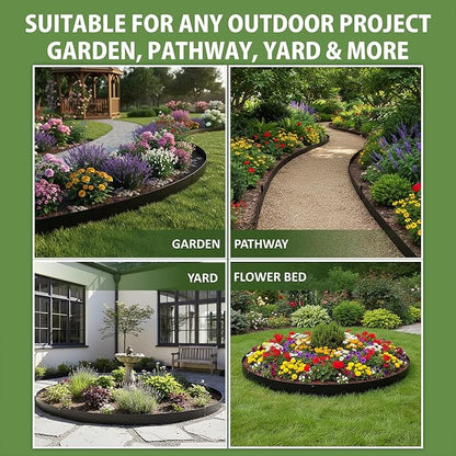 40"x10" Metal Landscape Edging, 6-Pack (20ft Total) – Rustproof Galvanized Steel Garden Border, Lawn & Flower Bed Edging, Decorative Hammer-in Outdoor Landscaping Border for Yard, Pathways & Driveways