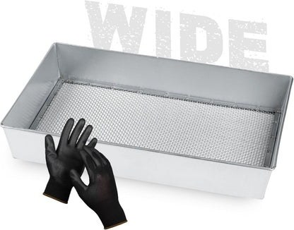 Soil Sifter, Wide Size (17.5 x 11.5 inches) with 1/8-inch Mesh, Garden Sieve for Dirt, Sand, Rocks, and Compost