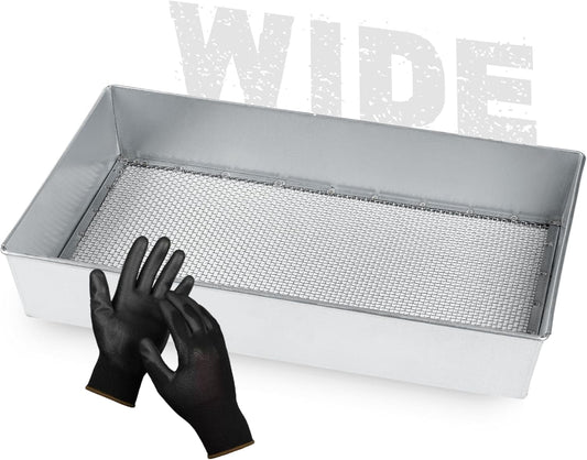Soil Sifter, Wide Size (17.5 x 11.5 inches) with 1/8-inch Mesh, Garden Sieve for Dirt, Sand, Rocks, and Compost