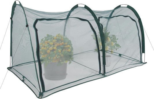 Flexible Net Grow Tunnel - Garden Greenhouse Mesh Cover Growhouse Cloche for Protecting Fruit Vegetables Plants Cultivation (2M)