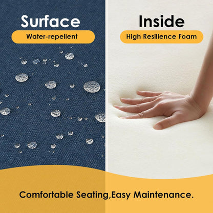 Outdoor Sunbrella Round Corner Seat Cushion, 17"x16"x2", Set of 4, Non Slip Seat Cushion Pads with Removable Cover for Patio Furniture, Garden Yard Lawn, Specrtum Indigo