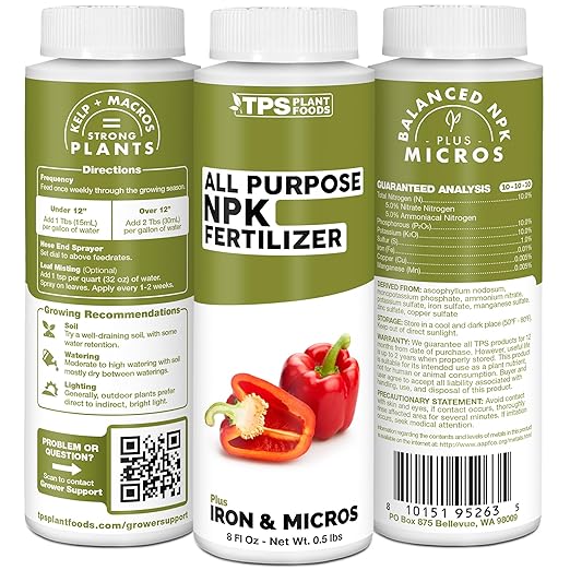 All Purpose NPK Fertilizer, Complete NPK Liquid Plant Food for All Plants, 8 oz (250mL)