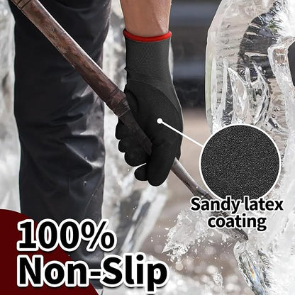 Schwer Waterproof Winter Work Gloves, ANSI A2 Cut Resistant Freezer Gloves for Outdoor Cold Weather Keep Hands Warm, Thermal Insulated Gloves for Shoveling Snow, Ice Fishing, Super Grip, XXL