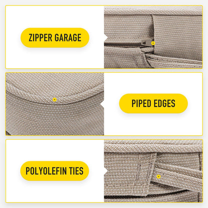 SUNROX Gel Memory Foam Chair Cushions, FadeShield Water-, Stain-Resistant Durable Reversible Seat Cushion Pads with Ties for Indoor/Outdoor Kitchen Dining Office 17"x16" Set of 6, Husk Birch