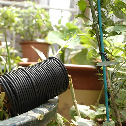 101 Feet Soft Plant Ties Black Plant Twist Ties, Plant ties for Support. for Plants Gardening Office Home, TPR Flexible Garden Ties Supplies with 3mm Diameter