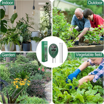 2 Pack Soil Tester, 3-in-1 Plant Moisture Meter Light and PH Tester Garden Lawn Farm, Indoor and Outdoor Use, Soil Test Kit Acidity Water