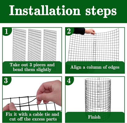 Adnee 10 Packs Wire Plant Protector from Animals - 20" H X 12" D Metal Mesh Plant Cage Covers - Sturdy Garden Bunny Barricades Chicken Wire Cloche for Plants Shrubs Vegetables Flowers