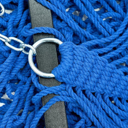 PNAEUT Double Hammock with Stand for Outside, Rope Hammocks with Hardwood Spreader Bar 2 Person, 12ft Heavy Duty Stand, Extra Pillow, Max 475 lbs Capacity (Royal Blue)