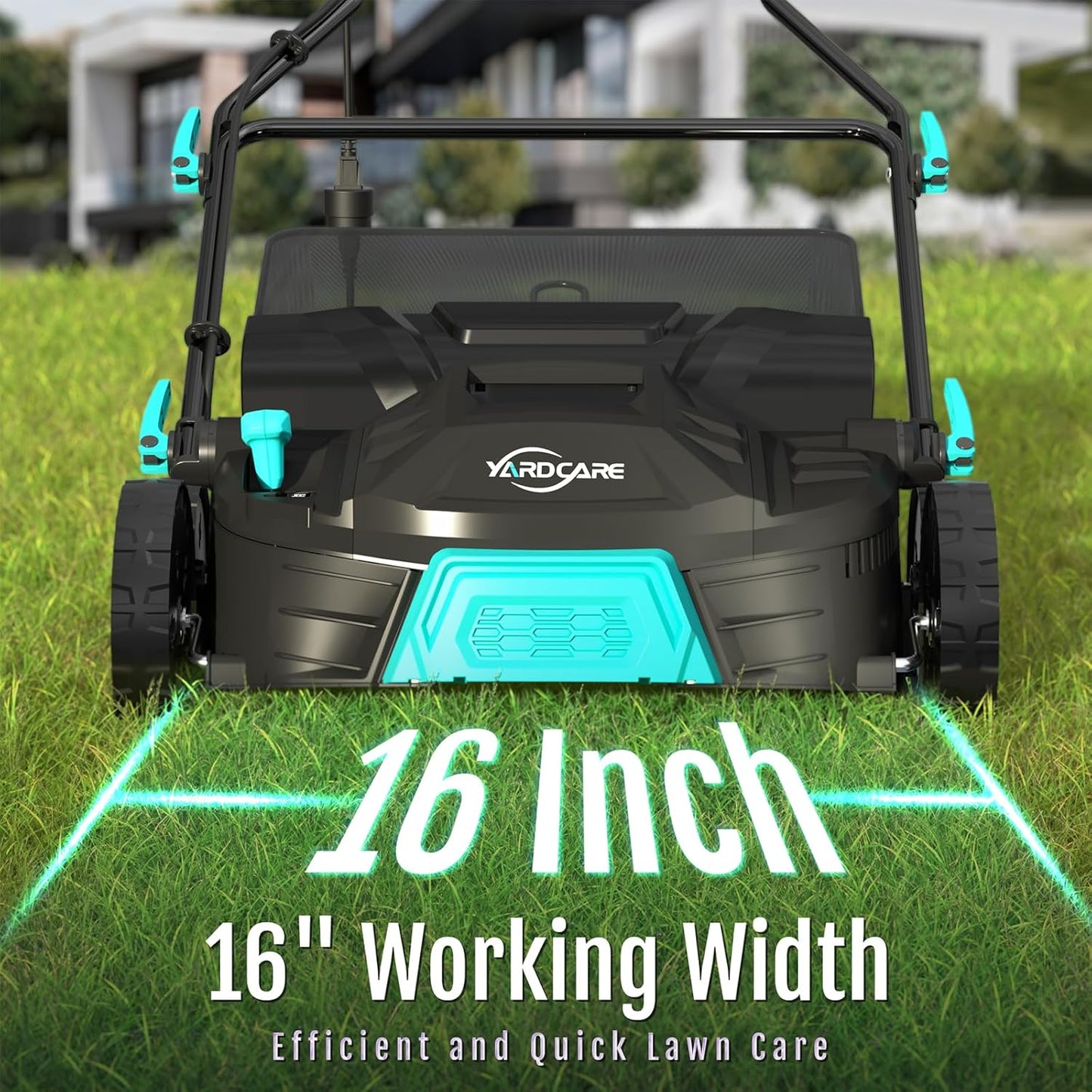 16‑Inch 15Amp 2‑in‑1 Electric Dethatcher & Scarifier with 5‑Position Depth Adjustment, 12 Gallon Removable Grass Collection Bag, Foldable Design, Lawn Thatcher for Yard Lawn Garden Care