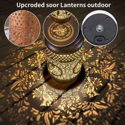 Solar Bird Light Outdoor Waterproof LED Garden Light, Women's Holiday Gift, with Hollow Iron Art, Retro Lawn Landscape Projection Light, Used for Courtyard Decoration (Waxwing Bird)