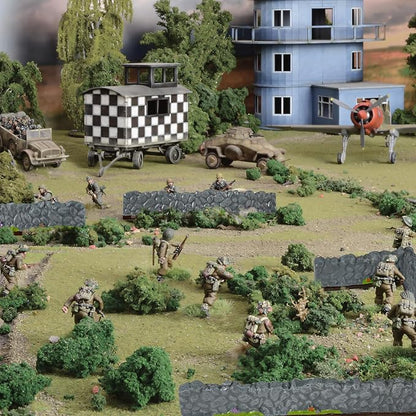 Warmtree Dungeon Walls 8 Pcs Miniature Stone Wall, Mini Fence Wall for Terrain Building Accessories Fairy Garden Resin Decorative Picket Fence Stone Wall DIY Wargame Terrain Model Diorama(Stone Walls)