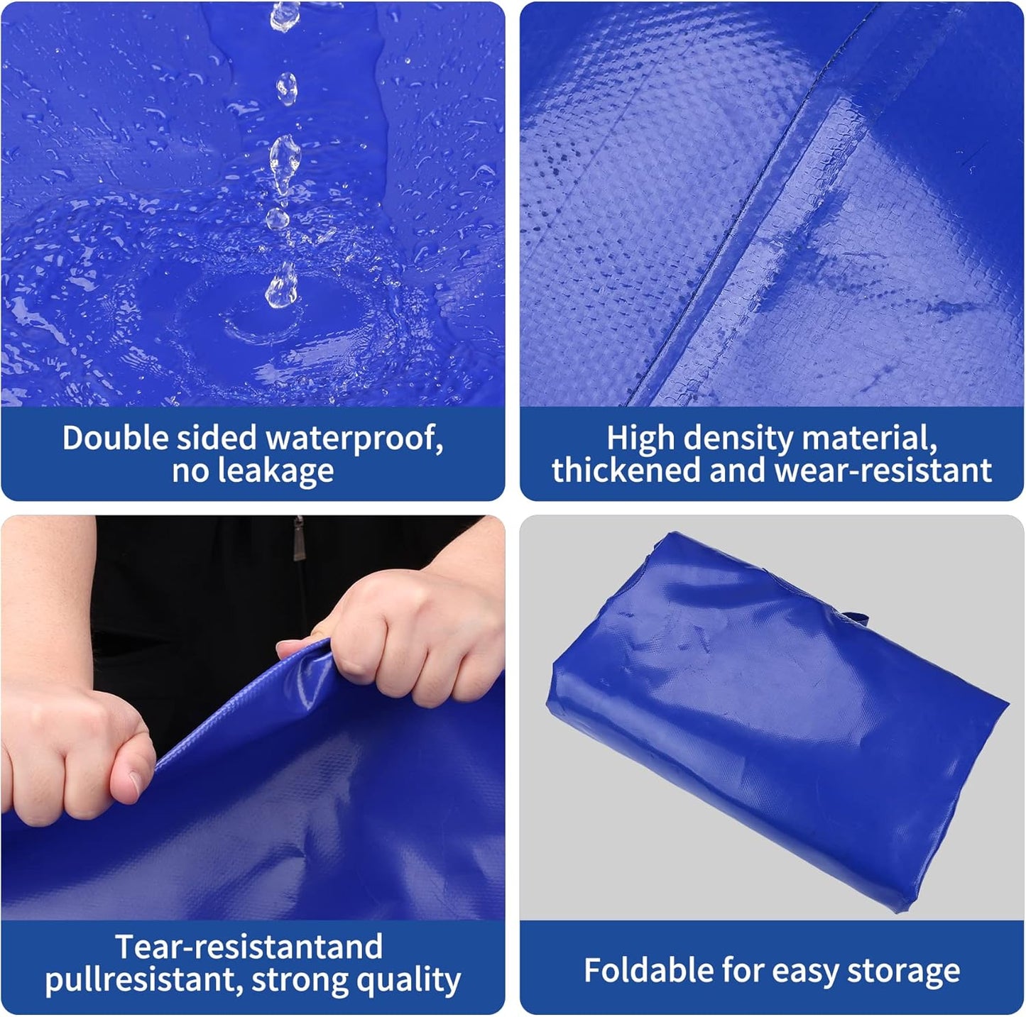 240 L/63 Gal Water Bladder Tank, Foldable Portable Water Storage Container, Emergency Water Bag for RV, Truck Bed, Fire Prevention, Drought Resistance, Blue