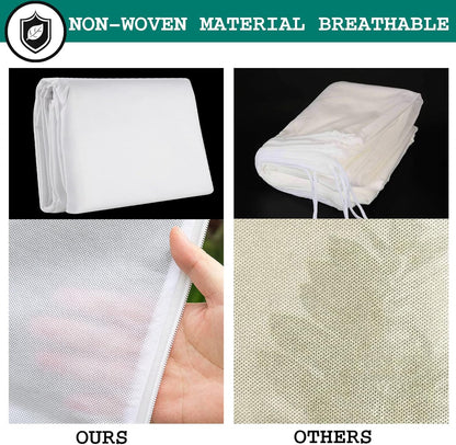 2 Pcs Tree Covers for Winter, Plant Covers Freeze Protection with Drawstring and Zipper, 2.5 oz/yd² 7.9 X 6.6 Ft, Reusable Winter Plant Protector Bag for Protect Trees Shrubs from Cold Frost