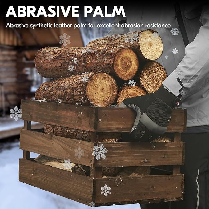 Vgo... 1Pair 5℃/41°F Winter Work Gloves Men, Cold Weather Waterproof Safety Work Gloves,Cold Storage or Freezer Glove