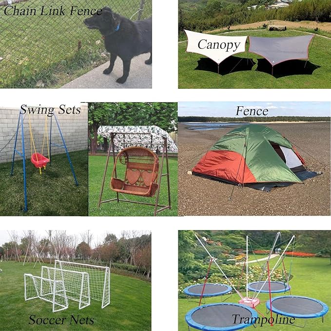 AAGUT Rebar Stakes 12 Inch J Hook Heavy Duty 32 Pack, 3/8 Inch Galvanized Metal Steel Ground Anchors Chain Link Fence Stakes for Camping Tent, Inflatables, Yard Decorations, Canopies & Swing Sets