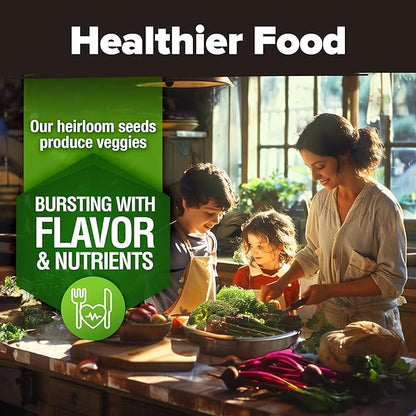 HOME GROWN 12 Fall Vegetable Seeds 6,000+ 𝗨𝗦𝗔 Heirloom 𝗡𝗢𝗡-𝗚𝗠𝗢 Seeds for Fall & Winter Planting – Beets, Broccoli, Cabbage, Kale, Onion, Pumpkin, Turnip, Lettuce, Peas & More for Home Garden