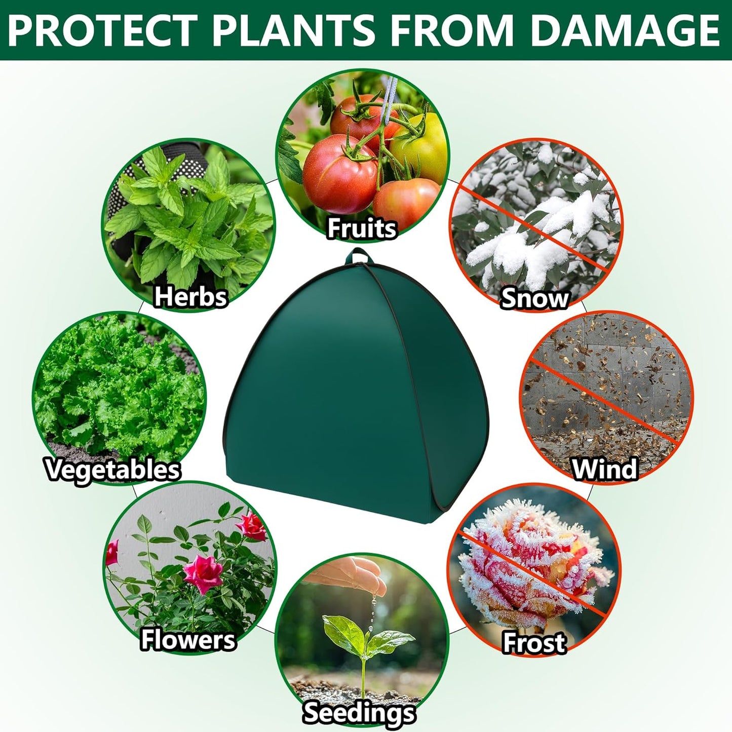 2 Pcs Pop Up Shrub Covers Frost Protection Tent, 30" x 28" x 28" Winter Plant Cover Freeze Protection, Warm Garden Plant Protector Tent for Protecting Outdoor Shrub Fruit Potted Plants from Snow & Ice