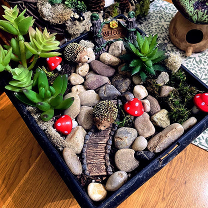 8 Pieces Fairy Garden Houses Mushroom Decor Accessories,Mini Resin Animals,Garden Kit for Kids