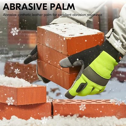 Vgo... 1Pair 5℃/41°F Winter Work Gloves Men, Cold Weather Waterproof Safety Work Gloves,Cold Storage or Freezer Glove