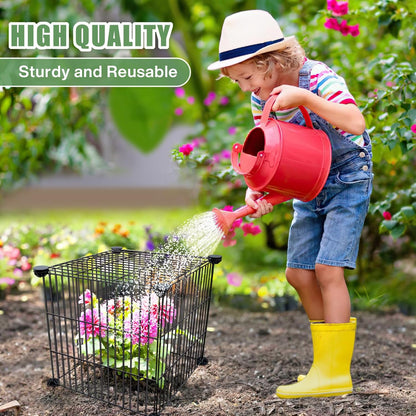 2 Packs Plant Protectors from Animals, Metal Mesh Wire Cloche Plant Cages for Outdoor Plants,Sturdy Metal Cage Garden Protection for Your Plants and Seedlings to Keep Animals Out