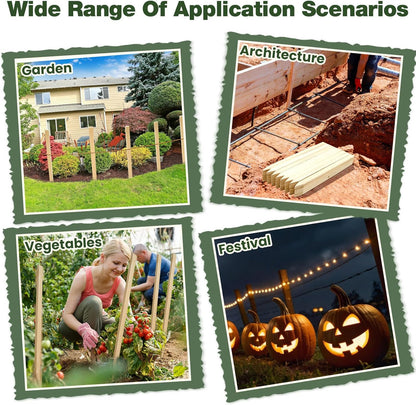 48 Pieces Wooden Garden Stakes 24 Inch Grade and Survey Stakes Wooden Garden and Sign Posts for Plant Support Silt Fence Yard Farm Survey Boundaries Baselines