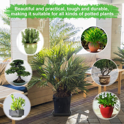 WAYNHUI Squared Plant Saucer 23inch 2pack Square Plastic Basin Tray Large/Small Water Receiving Tray(Black 23inch 2pack)