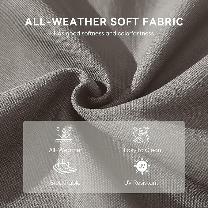 Outdoor Chair Cushions 3 Packs - Outside High Back Comfortable Thickened Pillow 22x24 with Zipper Cover for Patio Rocking Swivel Chairs Loveseat Sofa – Grey/Crescent