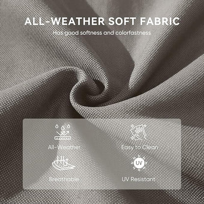 10-Piece Outdoor Patio Cushion Set - Fade & Water Resistant with Removable Olefin Cover, 22x24x4 Inch Memory Foam Cushions for Wicker Sectional Sofa – Grey/Crescent