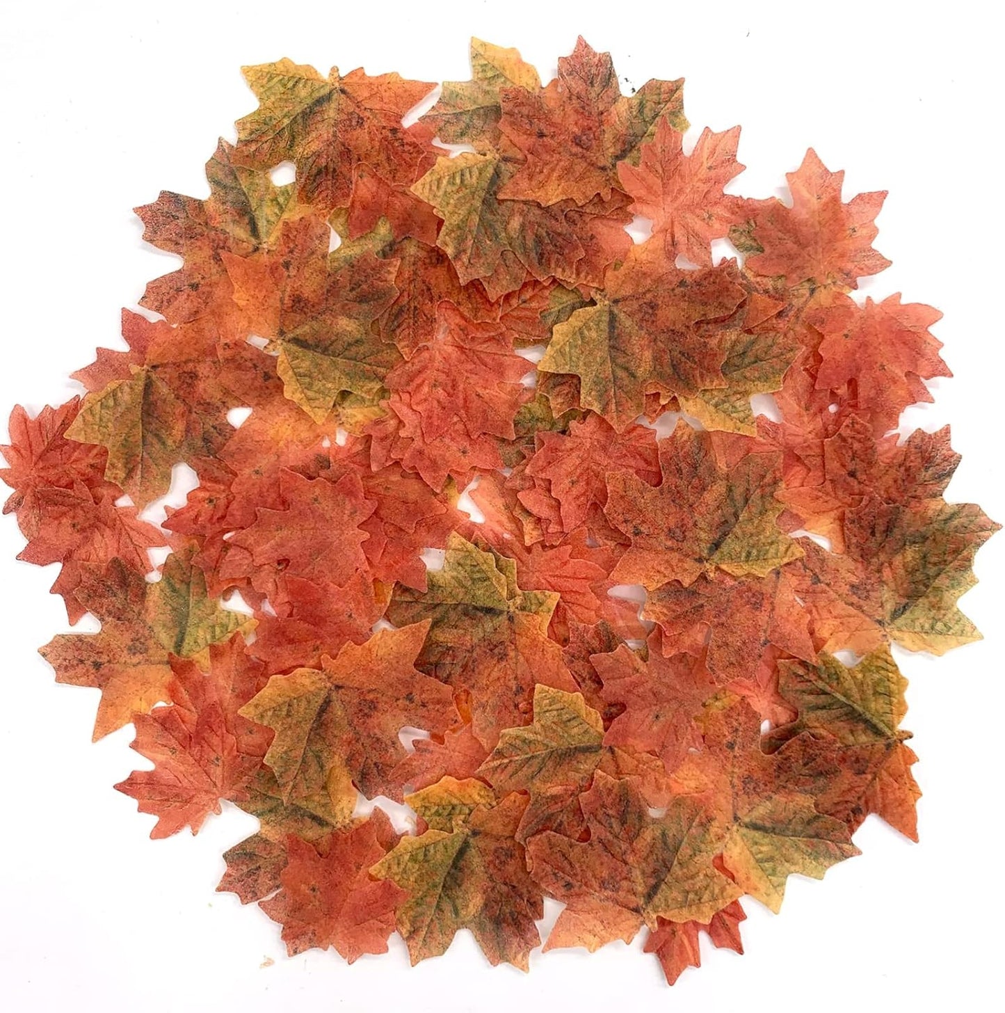 90 Pcs Edible Fall Leaves Gold Leaf Cupcake Toppers, For your Party Cake Toppers Decoration