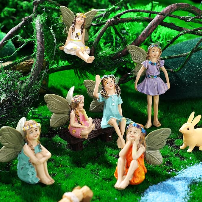 Roowest 16 Pcs Garden Accessories Miniatures Fairies Kit Christmas Resin Hedgehogs Cute Tiny Mushroom Miniature Figurines Mini Garden Micro Landscape Ornaments for Lawn Yard Home Decorations
