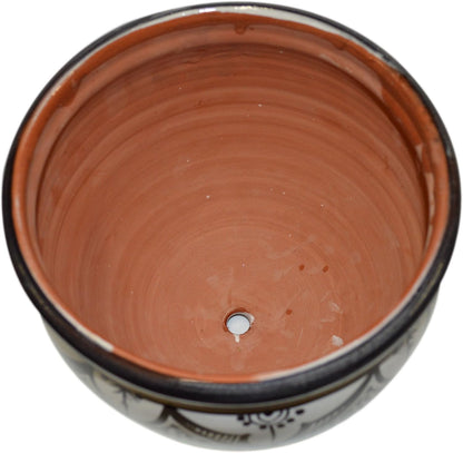 Treasures Of Morocco Flower Pot Moroccan Spanish Garden Drain Hole Ceramic Planter Handmade