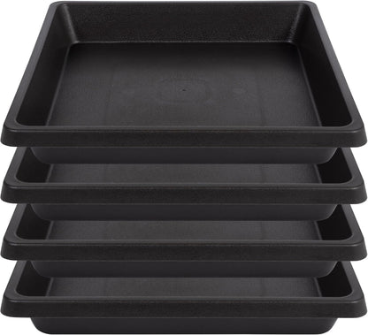 Square Plant Saucer 6 Inch 4 Pack 8 10 12 14 16 18 20 inch Plant Drip Trays, Plant Trays for Pots, Plant Saucers for Indoors and Outdoors, Durable No Holes, Water Catcher Tray for Flower pots