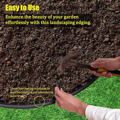 Landscape Edging 2 Inch Tall 100 FT, Garden Edging Border with 5 Pcs Connectors and 60 Pcs Anchoring Spikes for Garden Flower Beds Yard Lawn