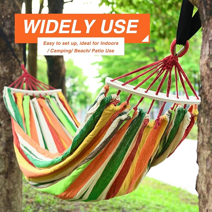 Bestrip Portable Hammock Single & Double Hammocks with Carrying Bag and 2 Tree Straps for Camping Travel Beach Outdoor 660lbs Capacity