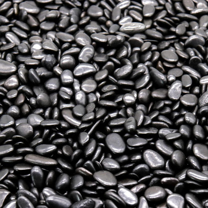 Black Rocks for Plants. Polished Decorative Pebbles. 1/5 Inch 10 lbs. for Garden, Landscaping, Vase fillers, Succulents, pots (Mini, Black, 10)
