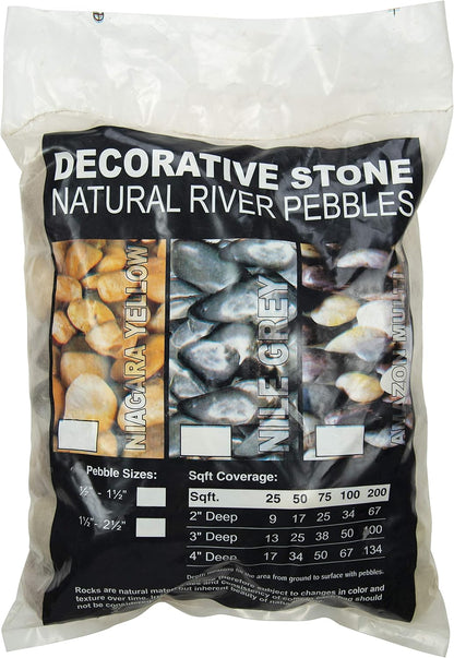 MSI Nile Decorative Polished Gray Pebbles, 1.2 inch - 2.4 inch, 40 lb. Bag (55 Bags/Pallet)