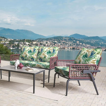 LVTXIII Outdoor Deep Seat Cushion Patio Seat and Back Cushion Set Seasonal Chair Cushion for Dining Arm Chairs, Wicker Chairs and Garden Furniture Decoration, 24"x24"x4", Lush Leaf Green