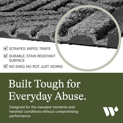 WaterHog Indoor/Outdoor Use Door Mat, 2' x 3', Made in USA, Welcome Mat for Front Door, Durable, Water-Trapping Floor Rug, Decorative, Skid-Resistant Entryway Rug, Boxwood Collection, Charcoal