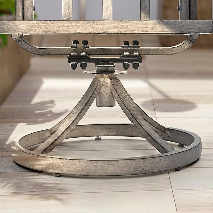 HAPPATIO 7 Piece Patio Dining Set, Aluminum Outdoor Dining Set for 6, Patio Furniture Sets, 2 Swivel Dining Chairs, 4 Dining Chairs, Aluminum Furniture Set for Patio, Yard (Gray)