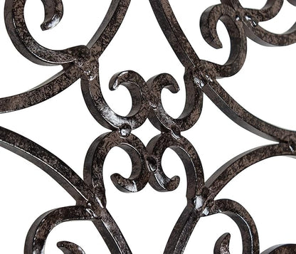 H Potter Outdoor Metal Wall Art Decor or Trellis for Climbing Plants Garden Panel Roses Vines Privacy Includes Brackets for Hanging X Large with 4 Mounts
