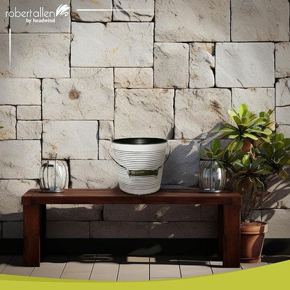 Headwind Vintage Collection Rustic White Ribbed Planters –Charcoal Flower Pots 10 Inch Indoor Plant Pots Bucket for Peace Lily, Pothos, & Lavender, Petunias, Basil Plant for Outdoor by Robert Allen