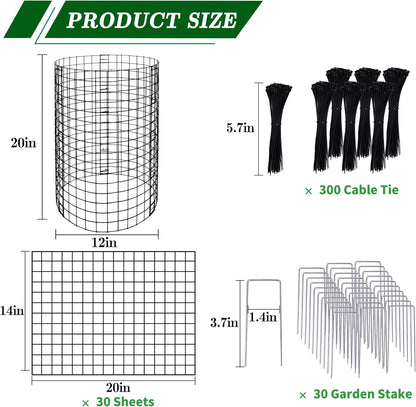 Adnee 10 Packs Wire Plant Protector from Animals - 20" H X 12" D Metal Mesh Plant Cage Covers - Sturdy Garden Bunny Barricades Chicken Wire Cloche for Plants Shrubs Vegetables Flowers