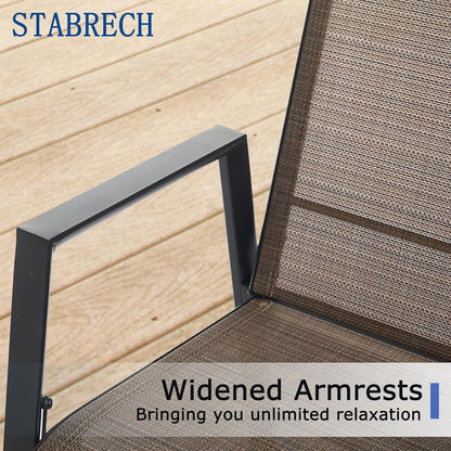 Outdoor Patio Chairs Set of 4, Mocha Stackable Outdoor Chairs, Lightweight Patio Set with High Back, Metal Dining Chair for Lawn, Garden, Yard and Deck