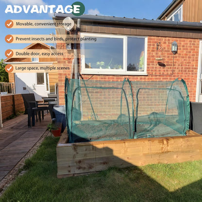 Flexible Net Grow Tunnel - Garden Greenhouse Mesh Cover Growhouse Cloche for Protecting Fruit Vegetables Plants Cultivation (2M)